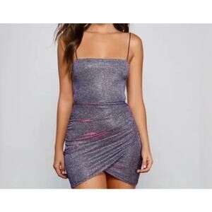 Windsor Glow-Getter Glitter Knit Mini Dress Size Large Open Back Party Cocktail